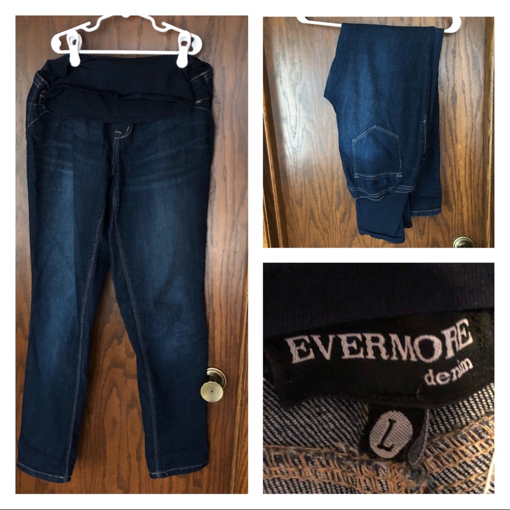 Evermore Denim Cropped Maternity Jeans